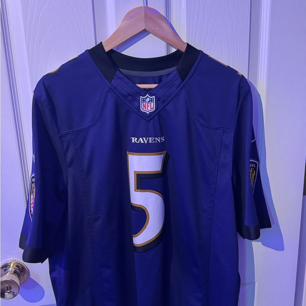 NFL Ravens Purple Jersey with Number 5